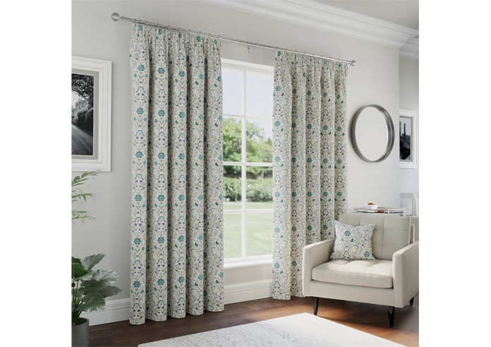 Cotswold (Blackout) Pencil Pleat, Blue - Ready Made Curtains - Image 3